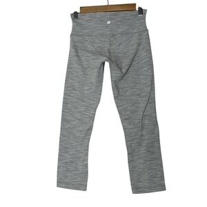 Lululemon Wunder Under Leggings Women's Crop Grey Size 4 Stretch Athleisure‎ Gym